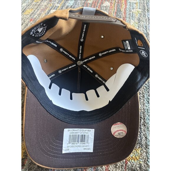 San Diego Padres Carhartt x '47 Hitch Adjustable Snapback Hat Cap Men's Brown - Picture 6 of 7